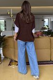 Made in Italy Hush Button Knit Waistcoat Coffee Bean